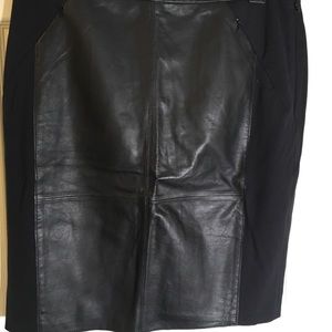 HALOGEN PRE-LOVED AUTHENTIC GENUINE SOFT BLACK GENUINE LEATHER SKIRT